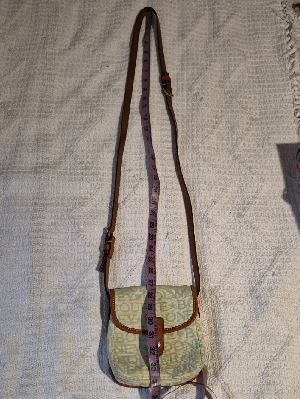 Vintage Dooney & Bourke Mint Doodle Monogram Mini Crossbody Bag - Picture 6 of 13